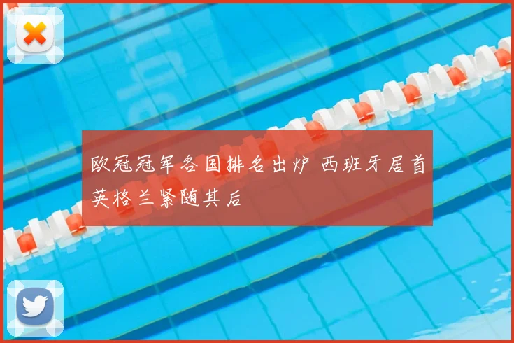 欧冠冠军各国排名出炉 西班牙居首英格兰紧随其后